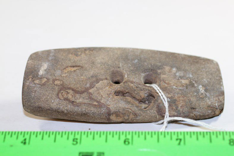 4 3/8"L x 1 7/8"W Sandstone Gorget, Brown County, IL (1 of 2)