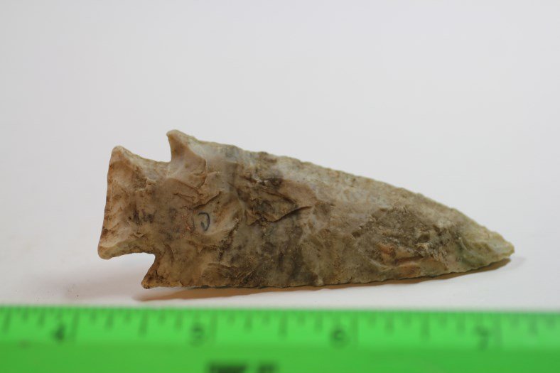 3 3/8"L x 1 5/16"W Hardin, Mozarkite Chert, Cass Co., (1 of 2)