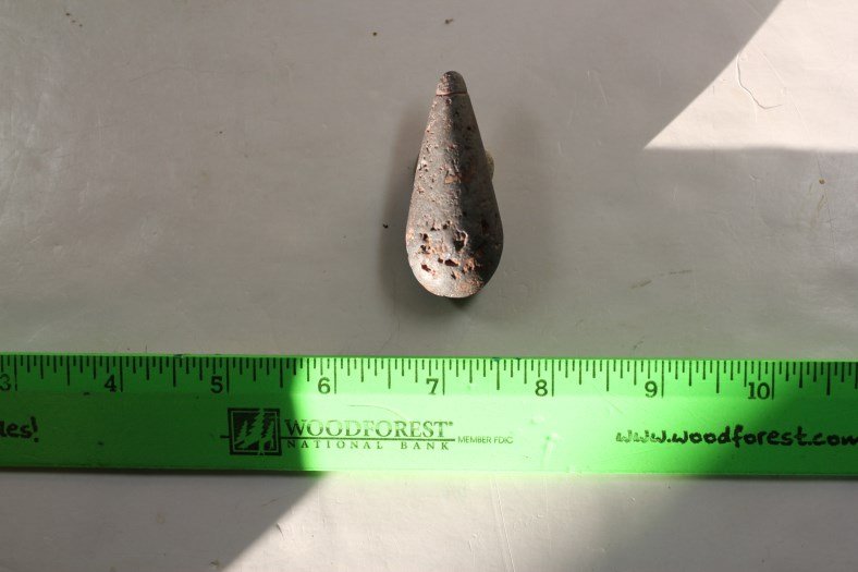 2 1/16"L Hematite Plummet, Scott Co., Illinois (1 of 1)
