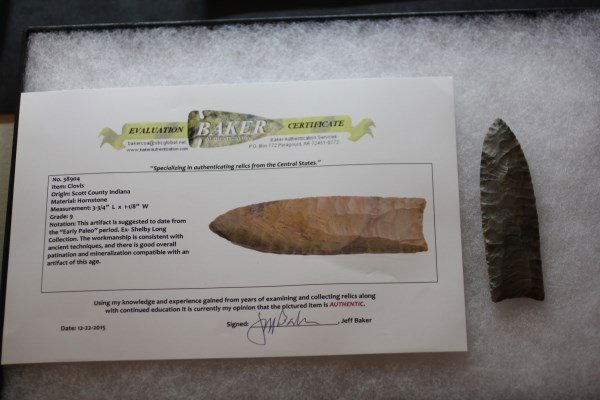 3 3/4"L x 1 1/8"W Clovis, Scott Co., Tennessee W/COA (1 of 1)