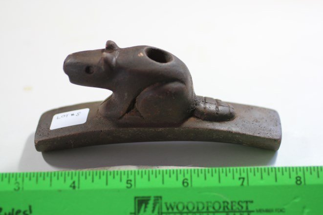 4 7/8"L x 2 1/4'H Beaver Effigy Platform Pipe (1 of 1)