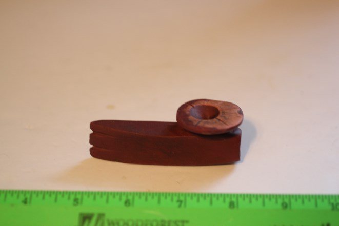 3 1/4'L Catlinite Disc Pipe, Ohio (1 of 1)