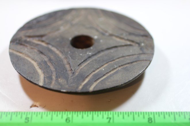 4" Ear spool, Spiro Mound, Lefore Co., Oklahoma (1 of 2)
