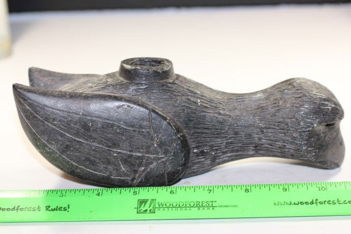 9 1/2"L Steatite Bird Pipe: See Lot Title