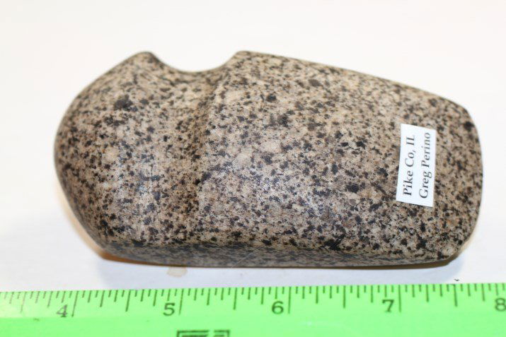 4 3/4"L  3/4 Grooved Axe, Pike Co., Illinois W/COA (1 of 3)