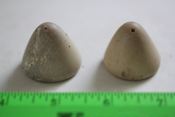 Four Hopewell Cones, 1 1/8'. Southern Ohio (1 of 2)