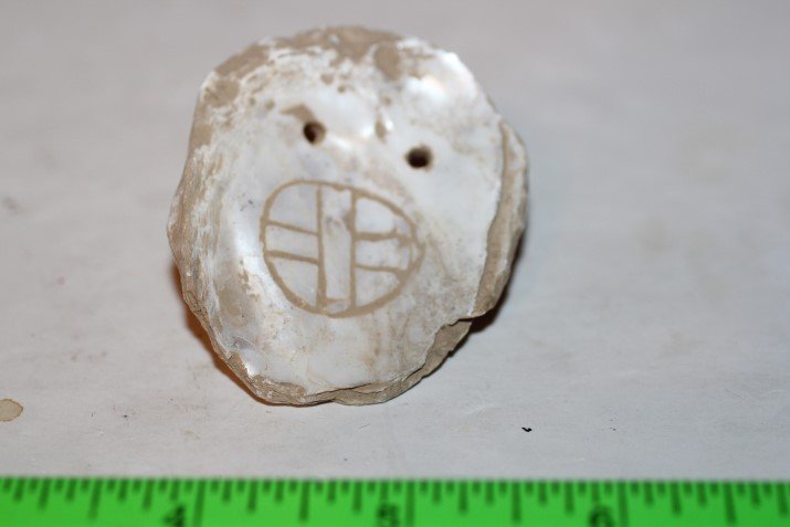 2 5/16' x 1 15/16' Shell Gorget, Dearborn Co., Indiana (1 of 3)