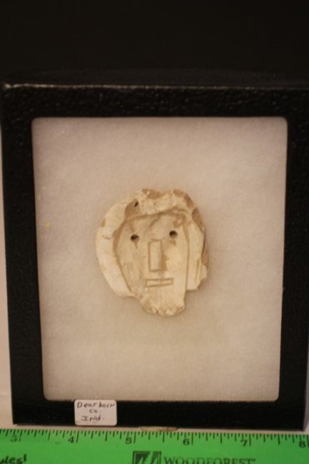 2 5/16' x 1 13/16" Shell Gorget, Dearborn Co., Indiana (1 of 2)