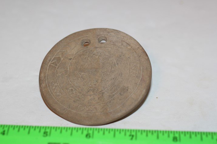 3'W Engraved Snake Gorget, Smith Co., Tennessee: See Lot Title