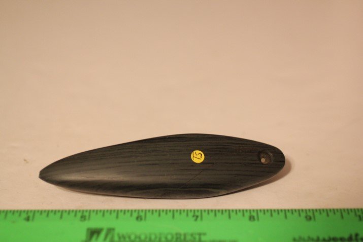 4 3/4' Banded Slate Plummet, Rush Co., Tennessee: See Lot Title