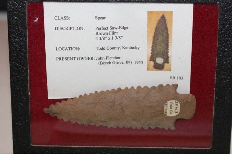 4 3/8' Saw-Edge Spear, Todd Co., Kentucky: See Lot Title