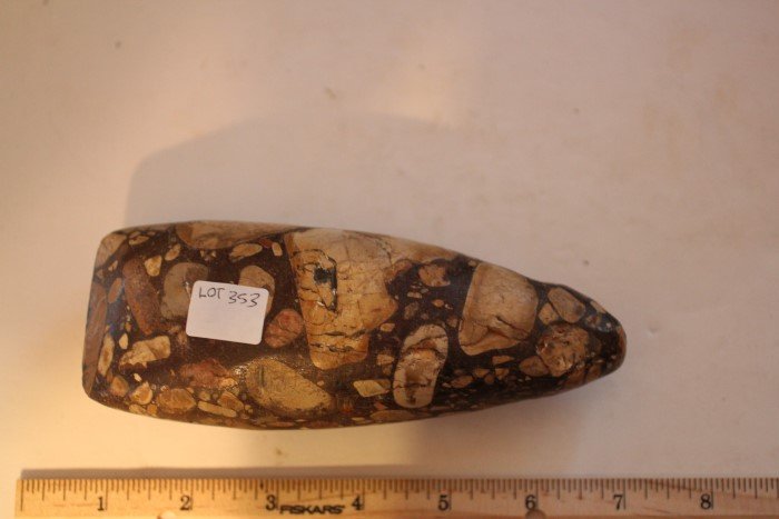 6 1/8'L Conglomerate Celt, Greene Co., Illinois (1 of 2)