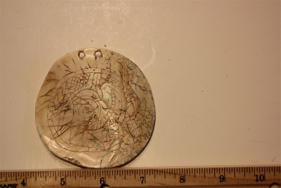 3 1/4" x 3 3/16" engraved Shell Gorget, Tennessee (1 of 1)