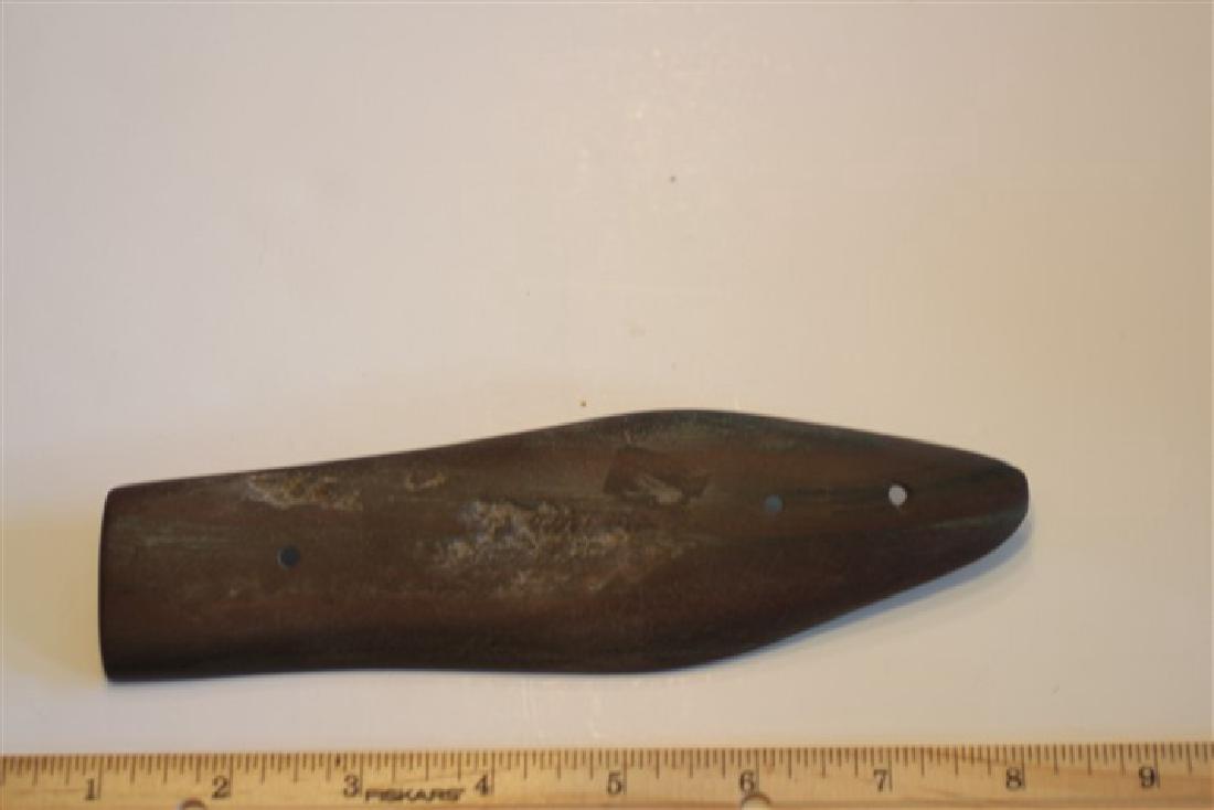 7 1/4" Red Banded Slate Glacier Kame 3-hole Gorget, (1 of 4)