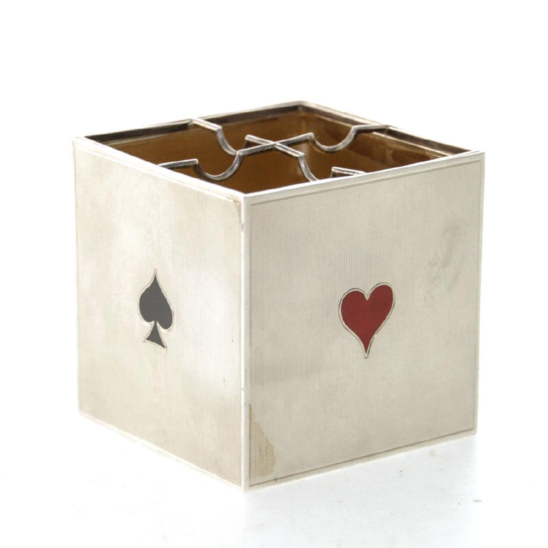 Cartier Sterling Silver and Enamel Playing Card Box / (1 of 5)