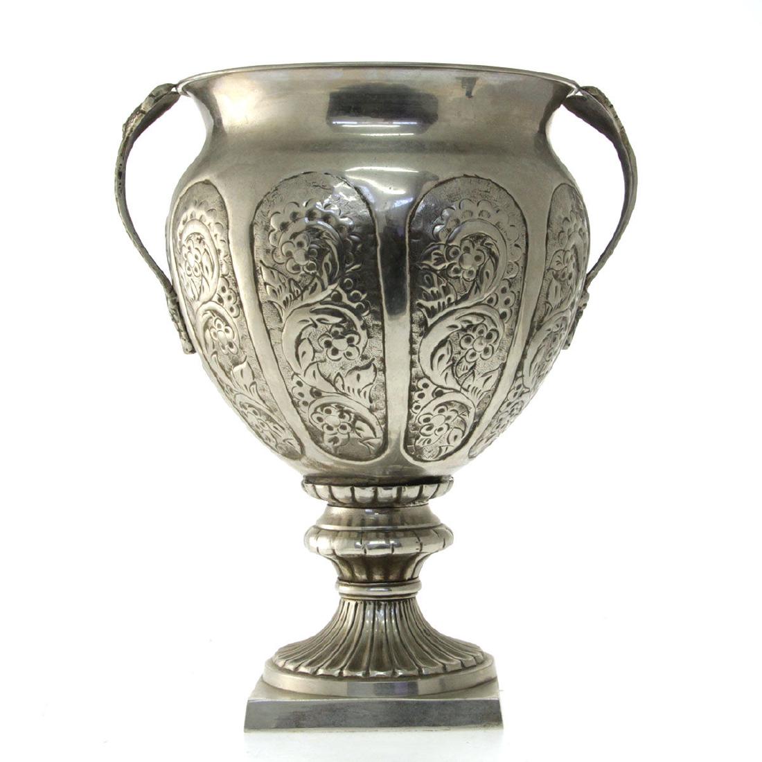 Large Oriental Silver Plated Trophy / Vase. (1 of 4)