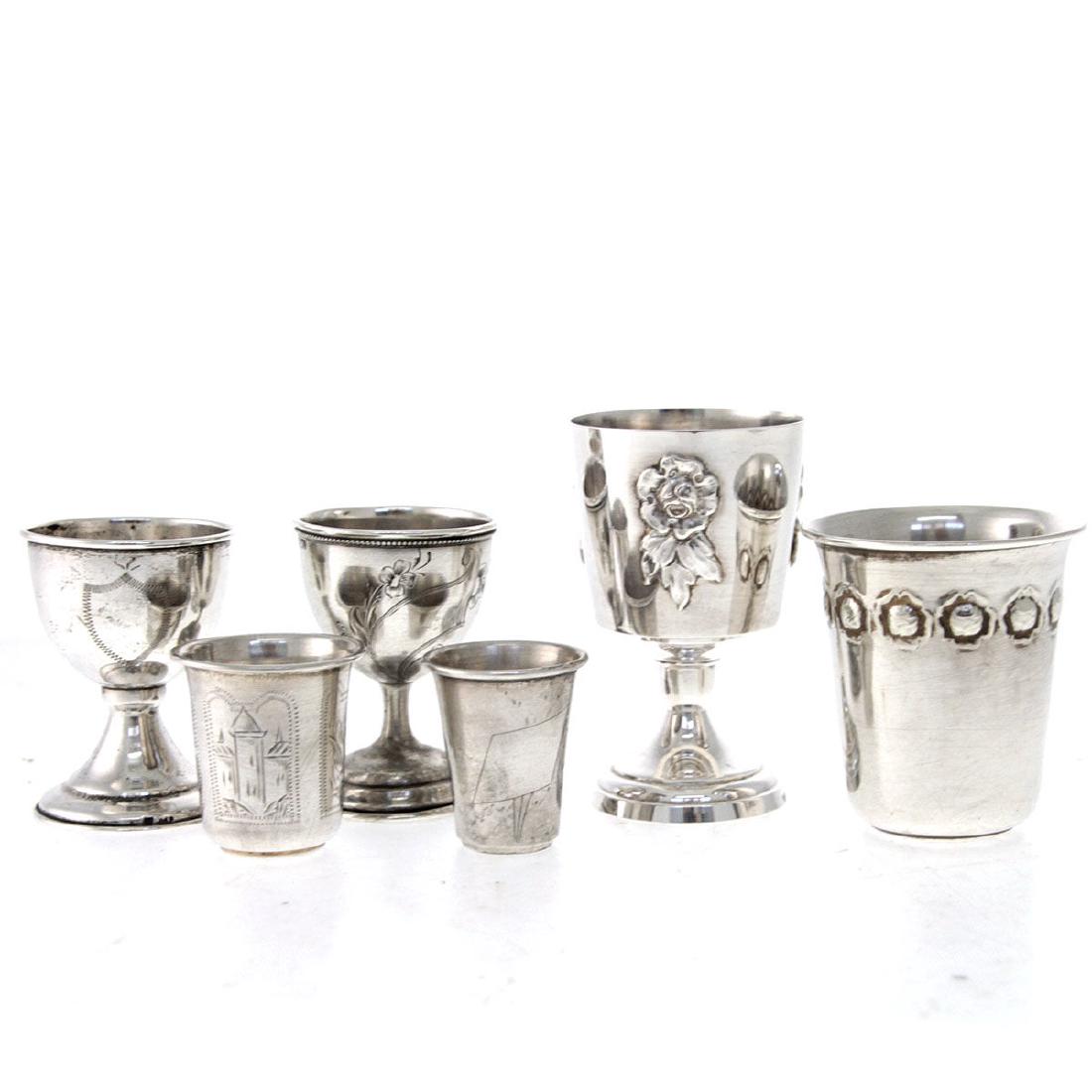 Lot of Six Silver Cups. (1 of 8)