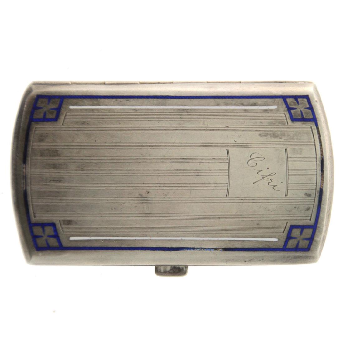 Art Deco Silver and Enamel Cigarette Case, 1920s. (1 of 5)