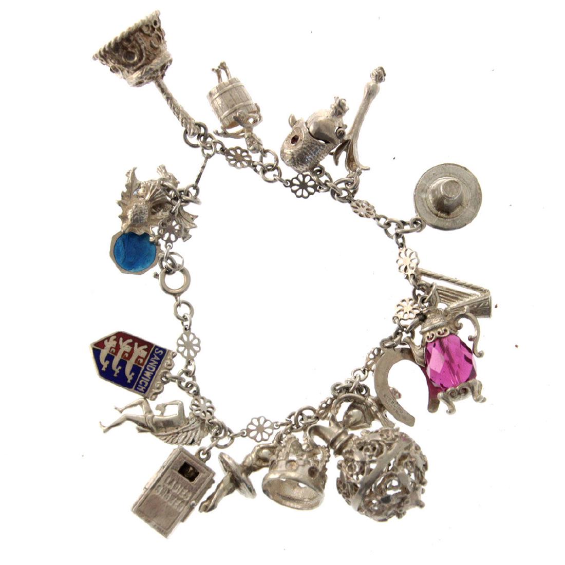 Sterling Silver Charm Bracelet. (1 of 4)