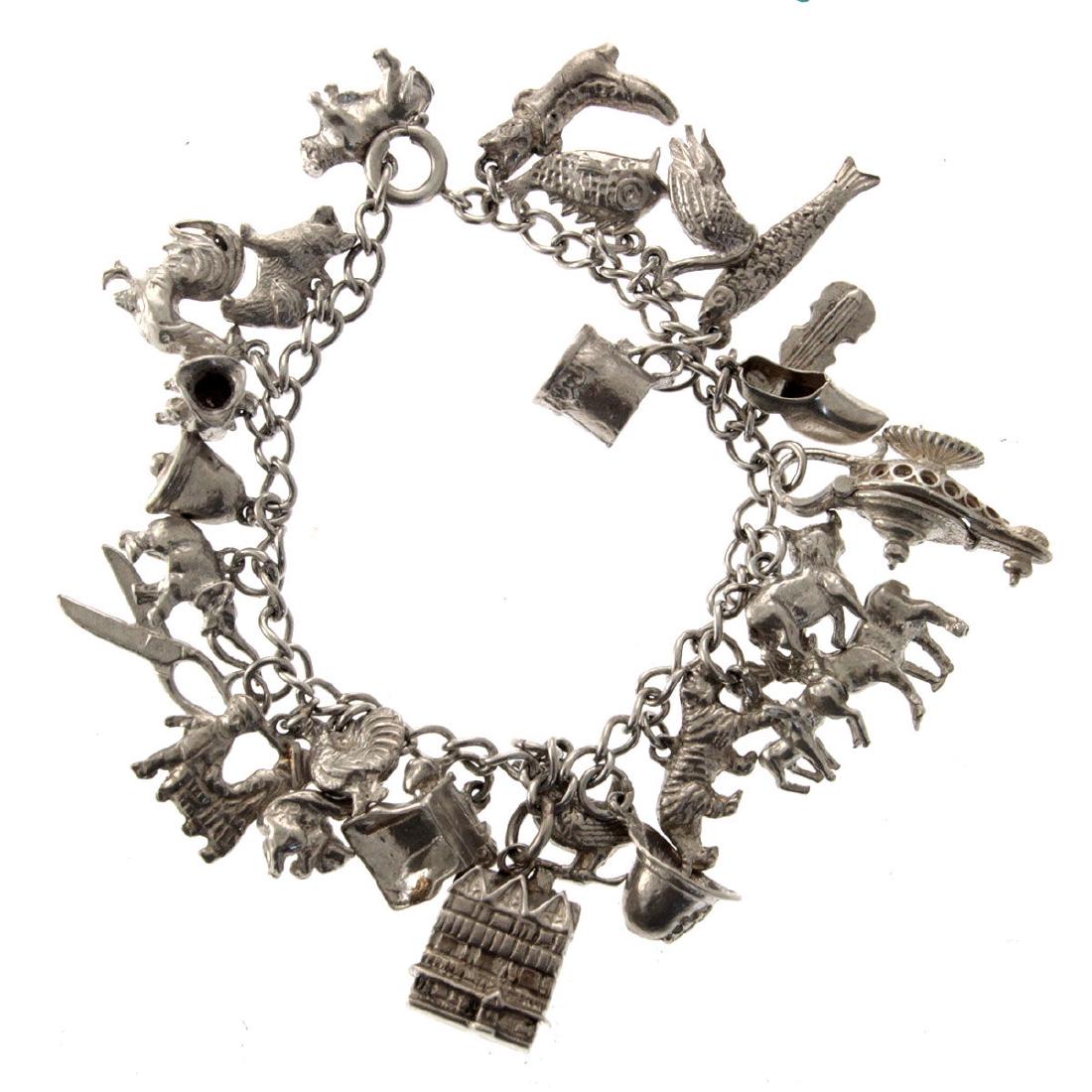 Sterling Silver Charm Bracelet. (1 of 4)