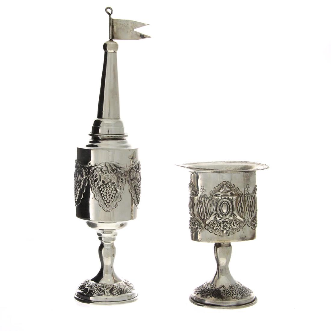 Sterling Silver Spice Box and Havdallah Candleholder, (1 of 4)