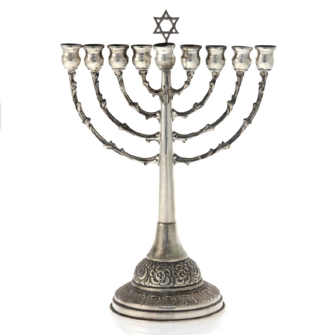 Silver Hanukkah Lamp, Israel, 1960s. (1 of 5)