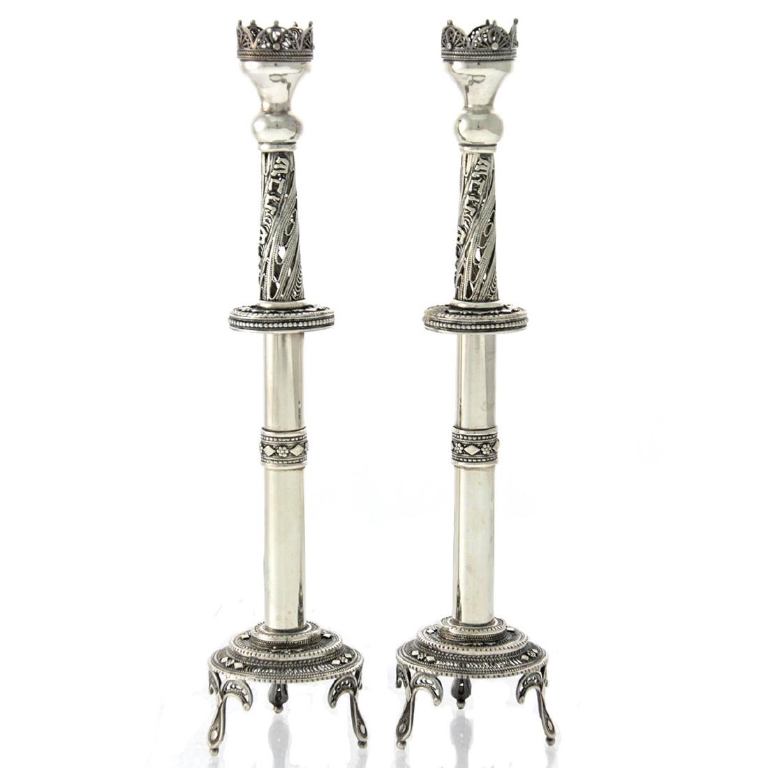 Pair of Sabbath Candlesticks. (1 of 3)
