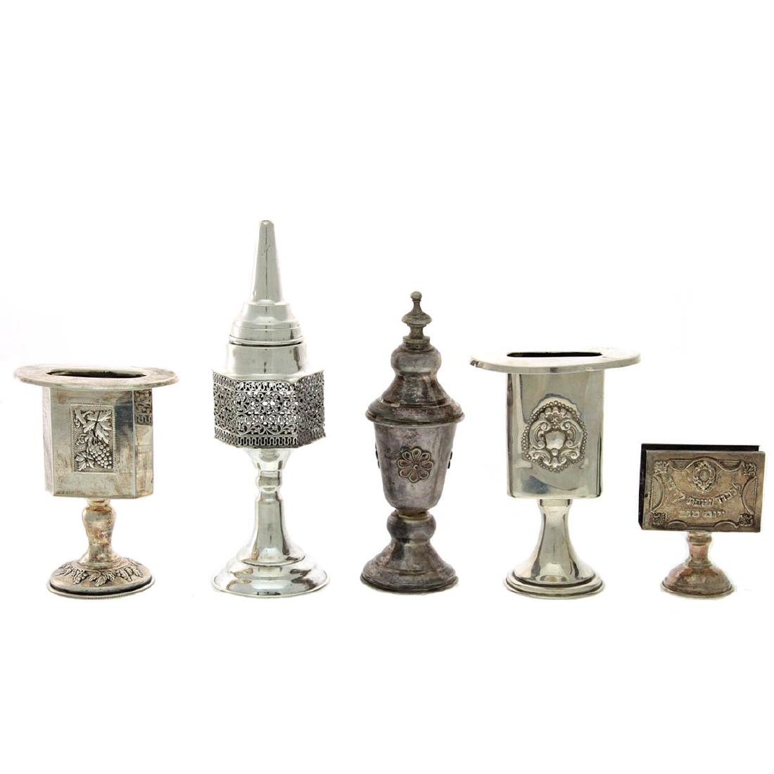 Lot of Sterling Silver Havdallah Items, Judaica. (1 of 8)