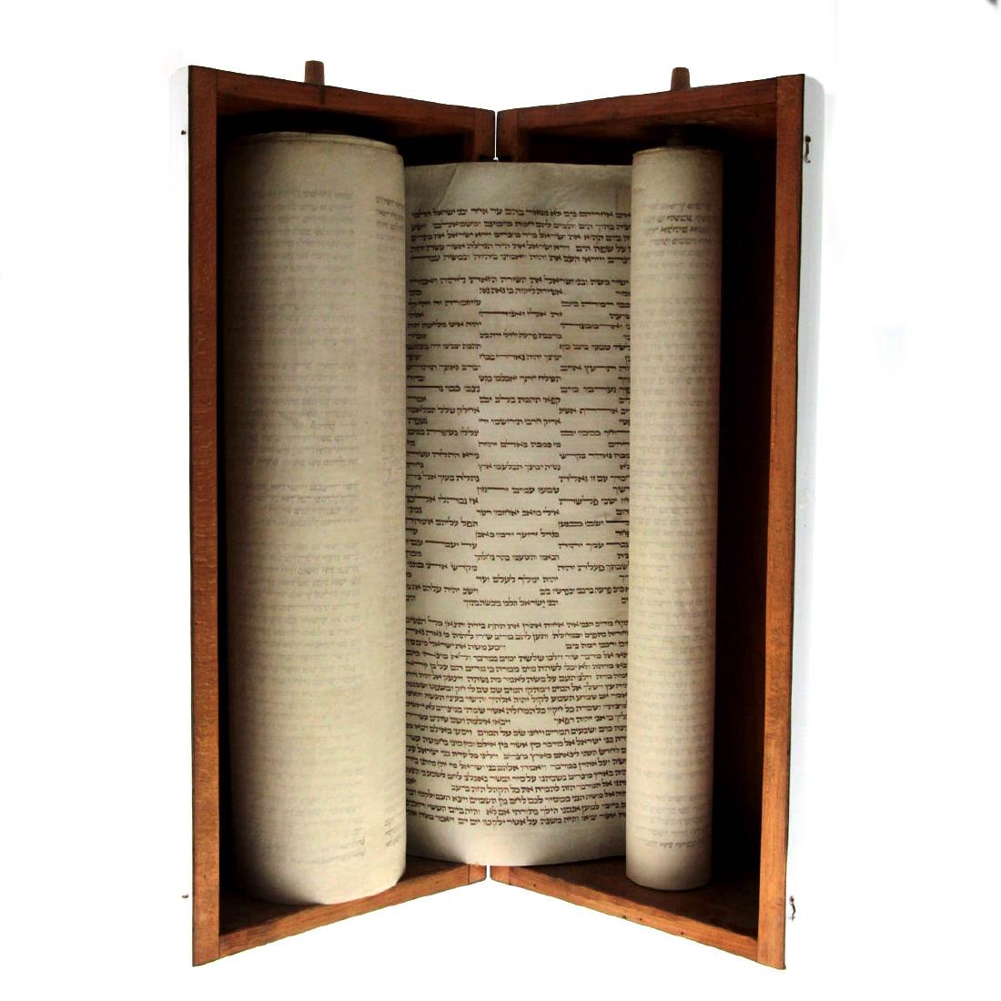 Torah Scroll on Parchment, 19th Century, Judaica. (1 of 4)