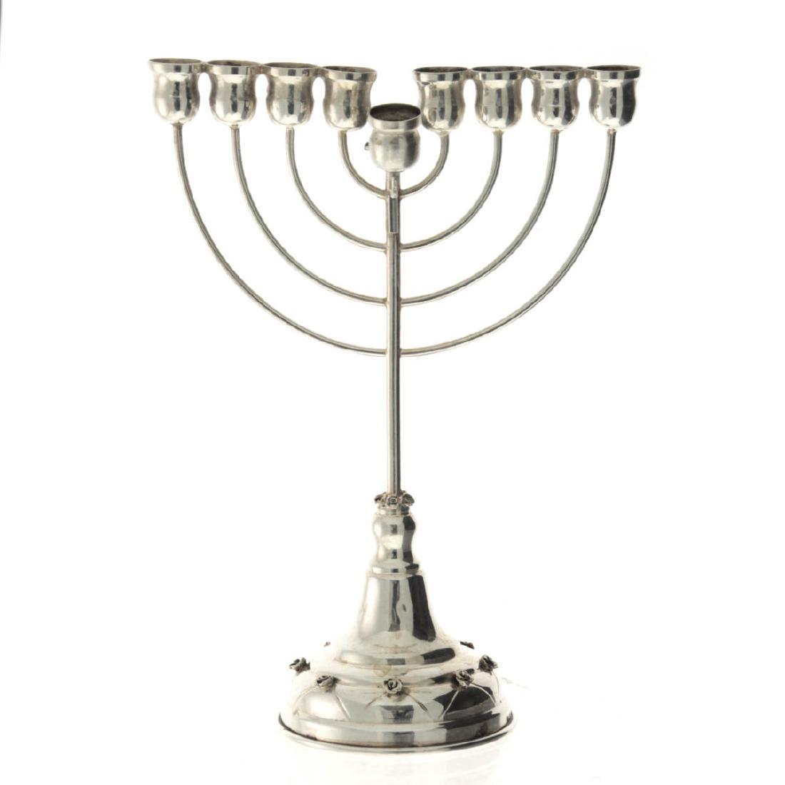 Hazorfim Sterling Silver Hanukkah Lamp Menorah. (1 of 5)