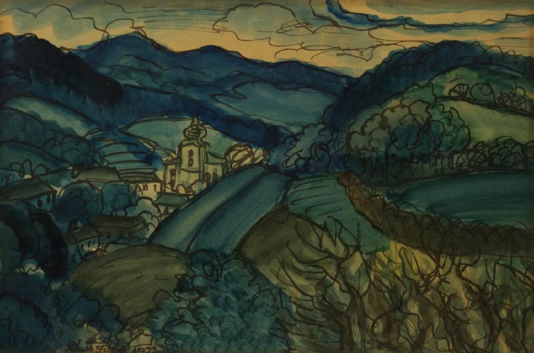 Franz Von Zulow (1883-1963) - Landscape, Watercolor on (1 of 3)