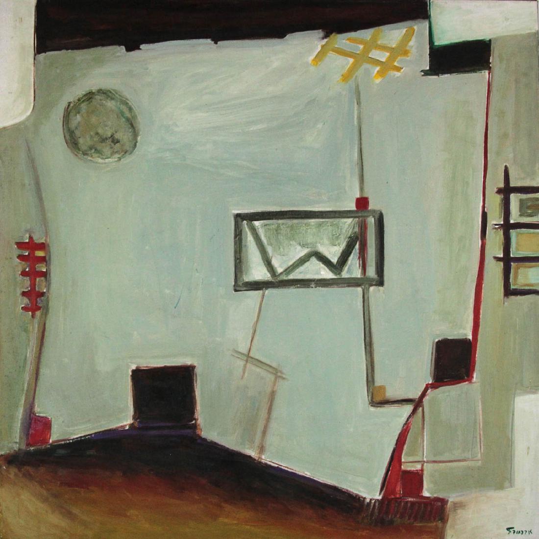 Pinchas Abramovich (1909-1986) - Untitled, Oil on: Pinchas Abramovich (1909-1986) - Untitled, Oil on Canvas. Signed. Framed. 100x100cm. Frame: 103x103cm.