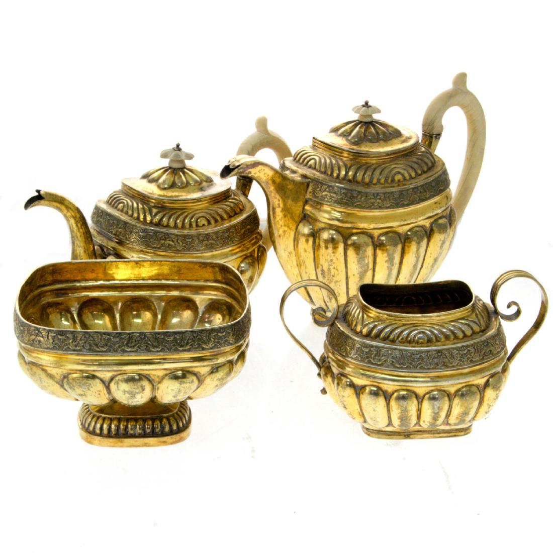 Antique Russian Gilt Silver Tea and Coffee Set, Moscow, (1 of 4)