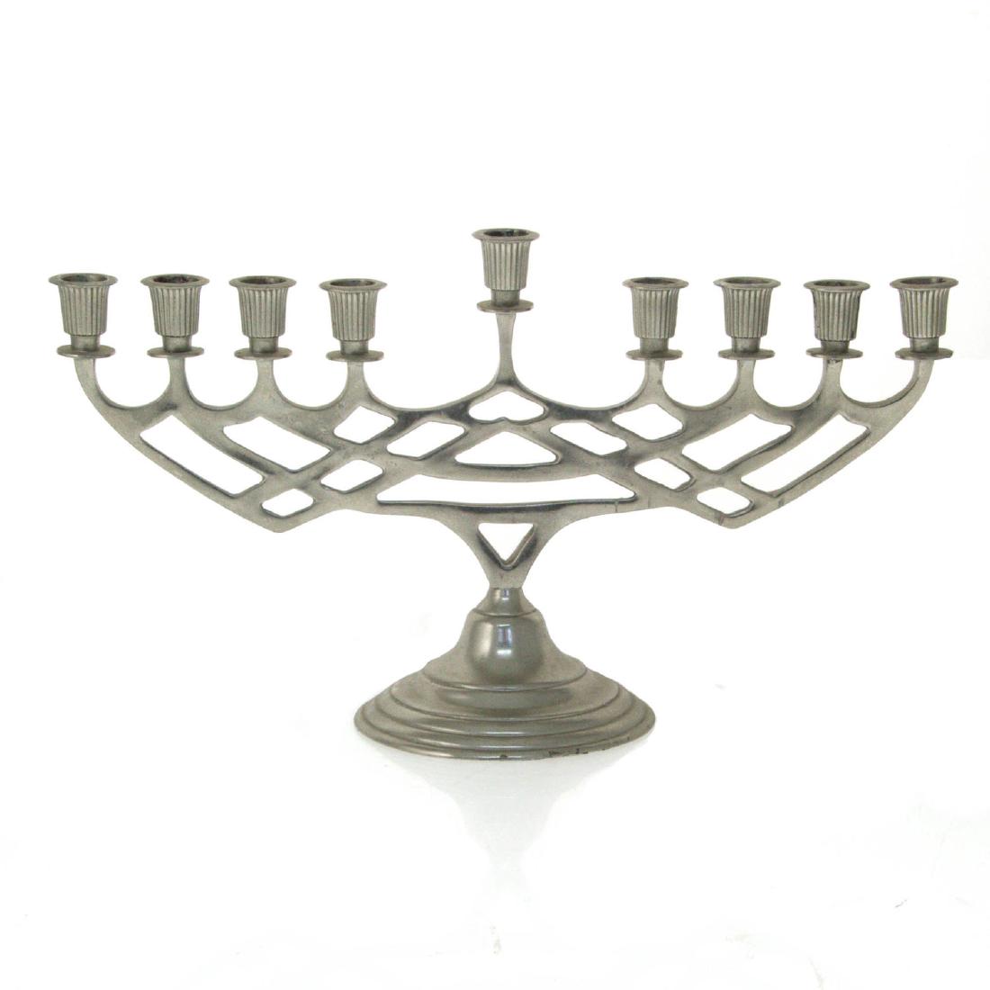 Large Metal Hanukkah Lamp Menorah. (1 of 3)