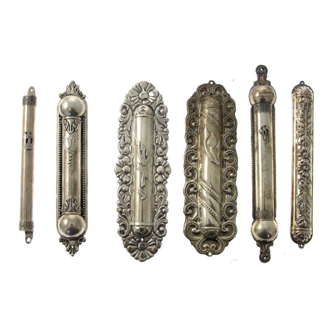 Six Sterling Silver Mezuzah Cases, Judaica. (1 of 1)