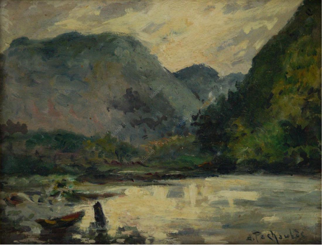 Eugene Pechaubes - Landscape, Oil on Canvas. (1 of 3)
