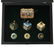 Set of 3 Artistic Dreidels and Hanukkah Gelt Box.