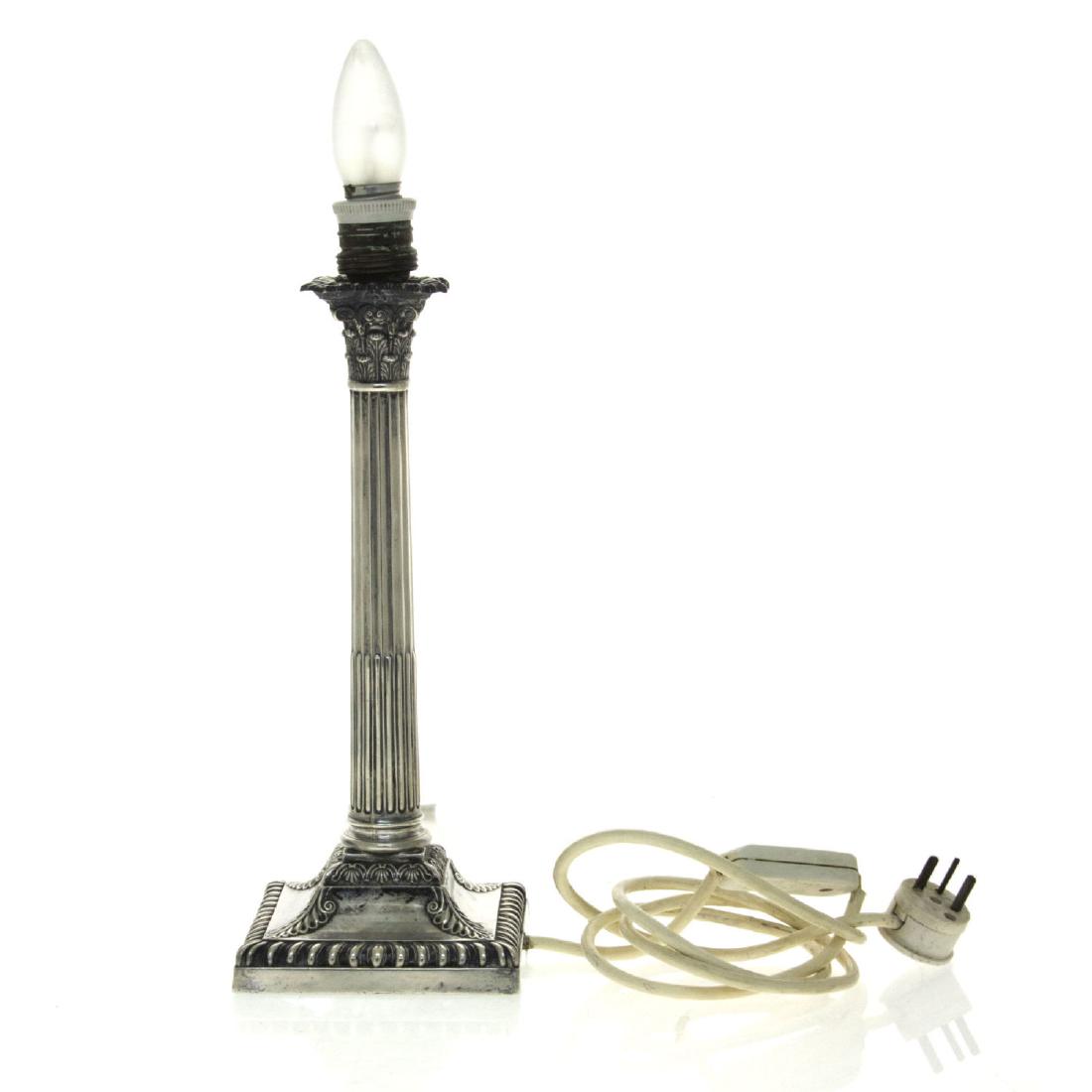 Sterling Silver Candlestick Lamp, Hawksworth, Eyre & (1 of 4)