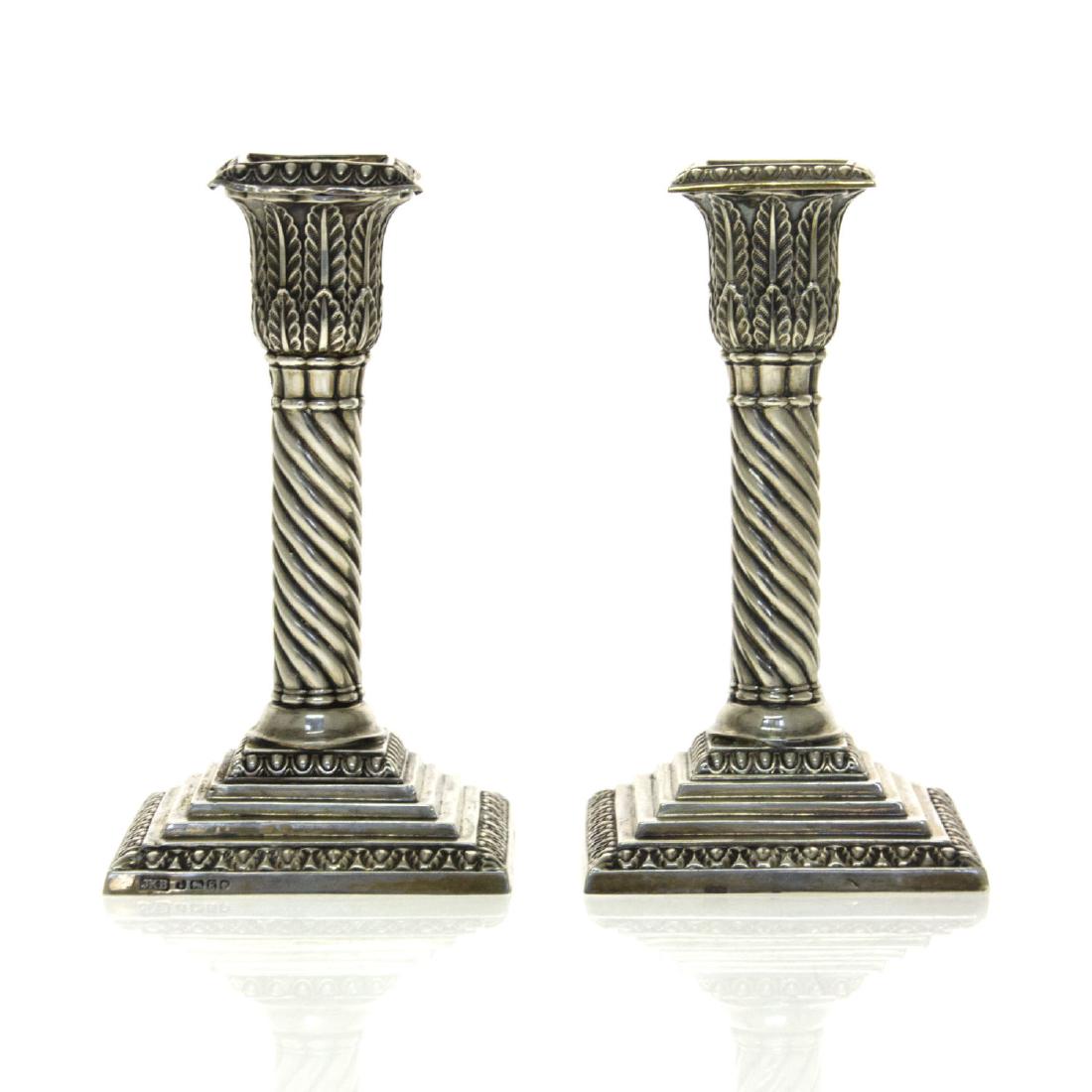Victorian Pair of Sterling Silver Candlesticks, (1 of 3)
