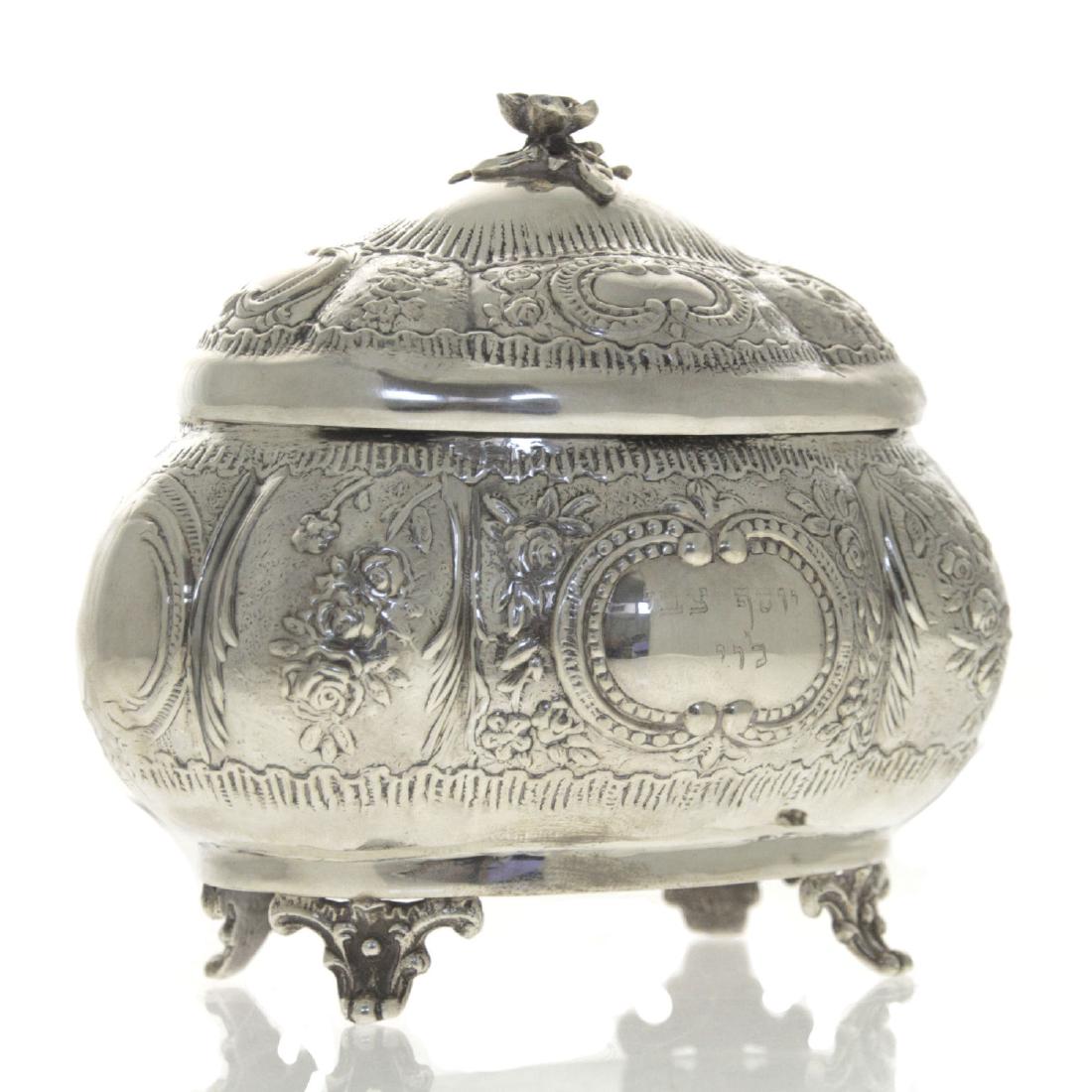 Sterling Silver Ethrog Box, Judaica. (1 of 6)