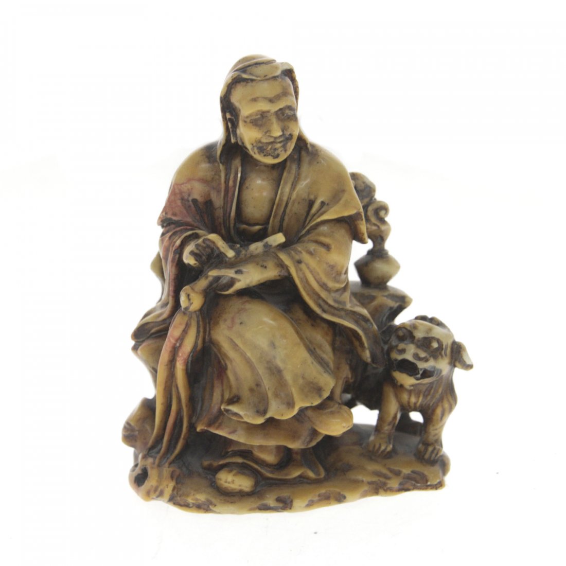 Chinese Carved Amber Soap Stone Figurine. (1 of 3)