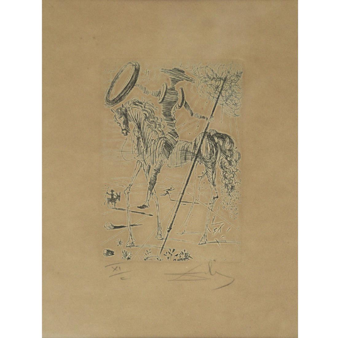 Salvador Dali - Don Quixote, Signed Etching. (1 of 3)