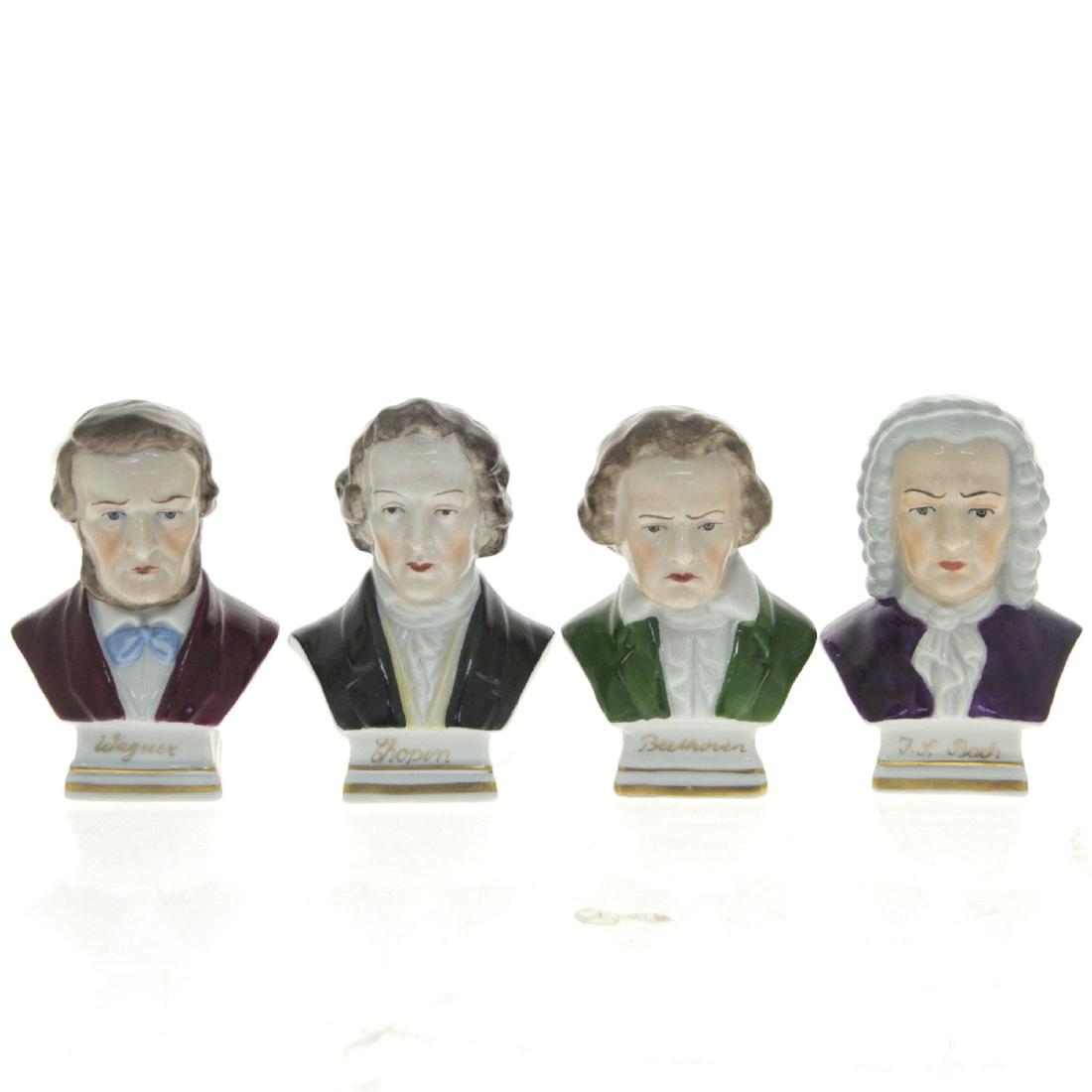 Sitzendorf Porcelain Four Composers Busts. (1 of 2)
