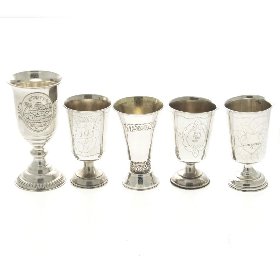 Five Silver Kiddush Cups. (1 of 1)