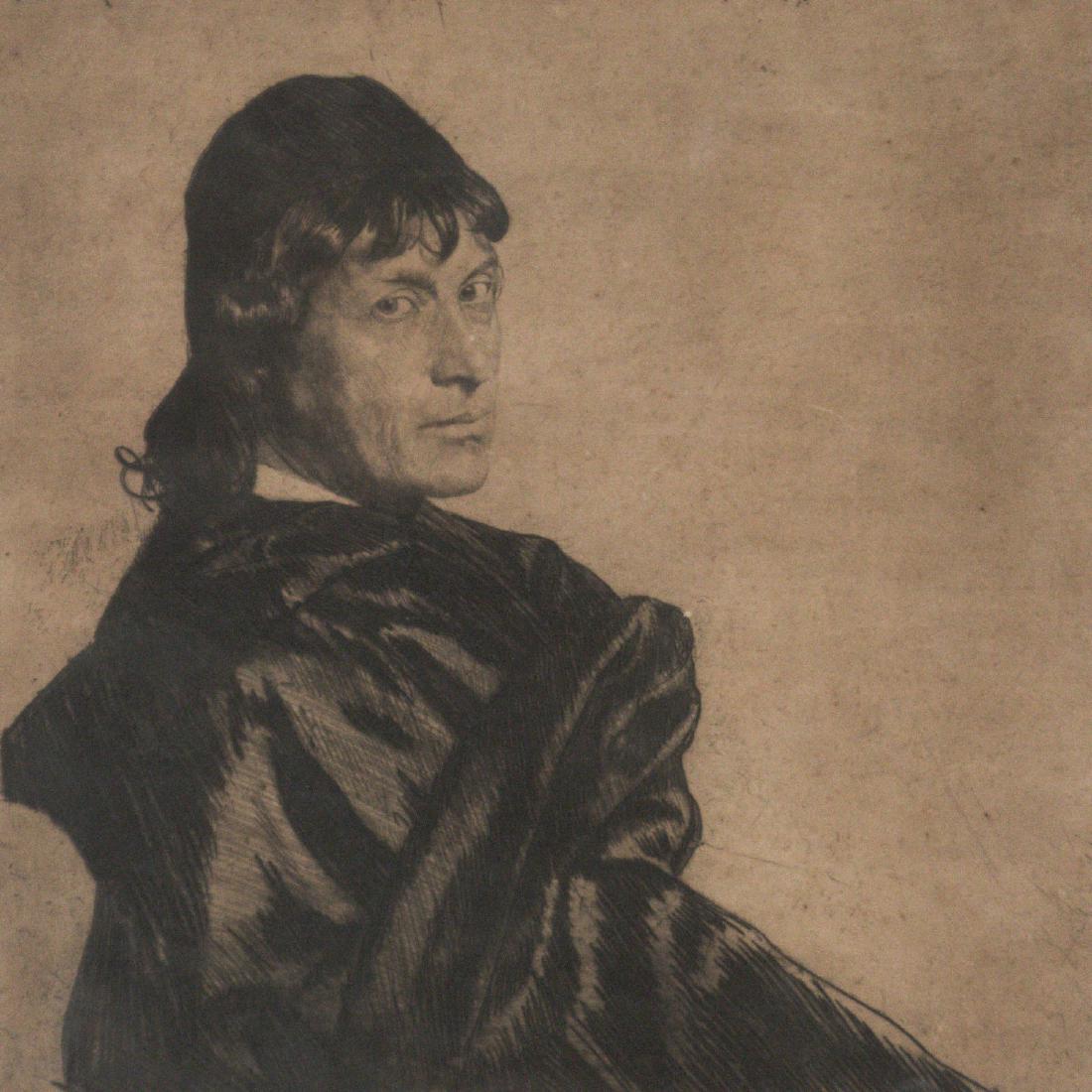 Ferdinand Schmutzer (1870-1928) - Josef Kainz as: Ferdinand Schmutzer (Austrian, 1870-1928) - Josef Kainz as Hamlet, Etching. Signed. 32x32cm. Josef Gottfried Ignaz Kainz (1858-1910) was an Austrian actor of Hungarian birth. He was highly active in