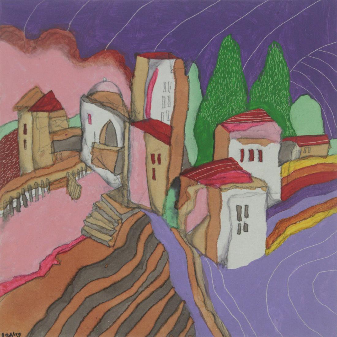 Oded Feingersh (Israeli, b.1938) - Neve Zedek Tel Aviv, (1 of 3)