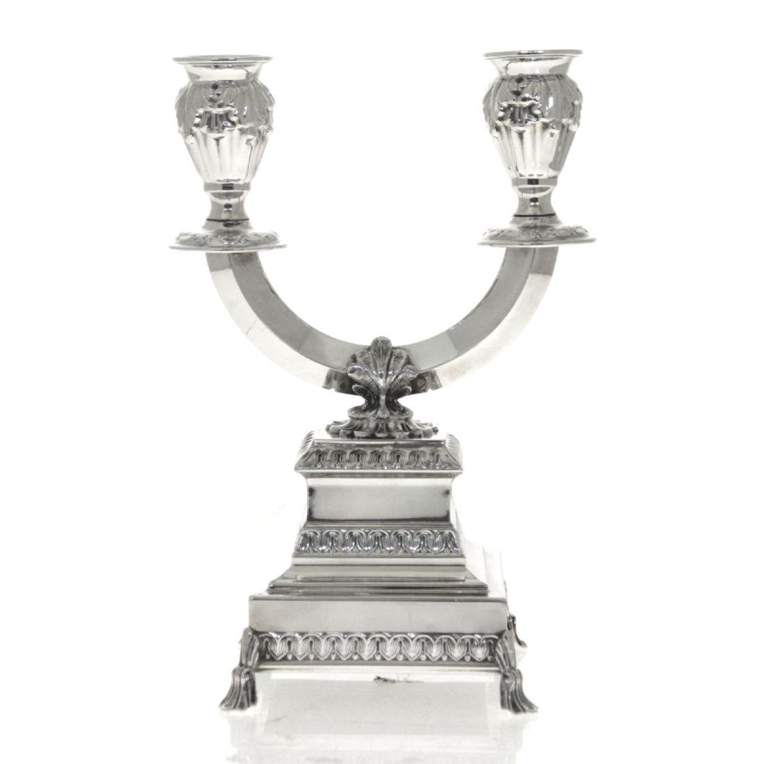 Sterling Silver Two Light Candlesticks Candelabra. (1 of 3)