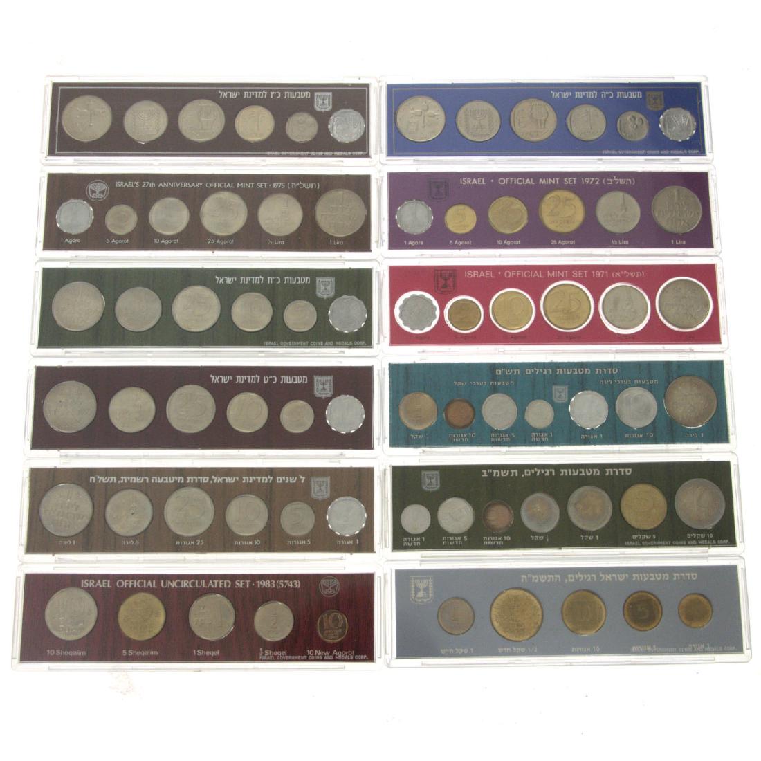 12 Israel Mint Sets. (1 of 2)