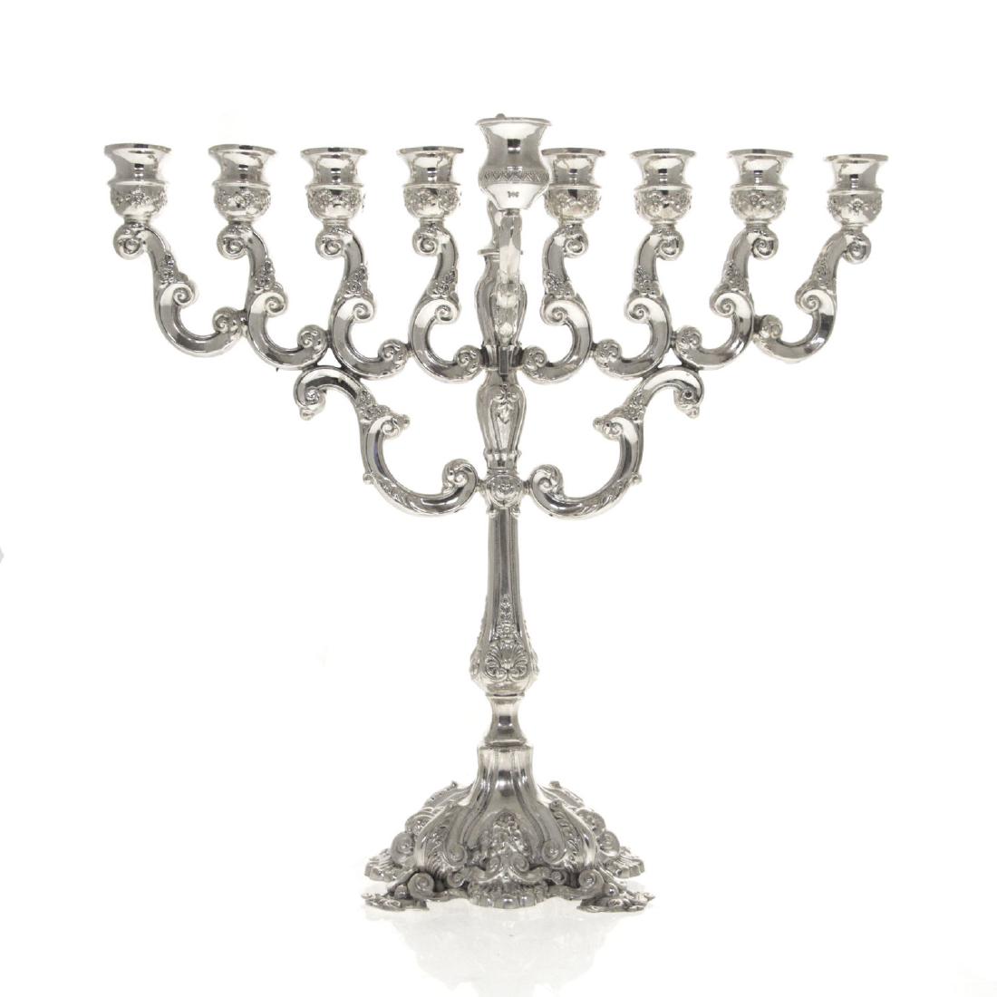 Sterling Silver Hanukkah Lamp Menorah, Judaica. (1 of 2)