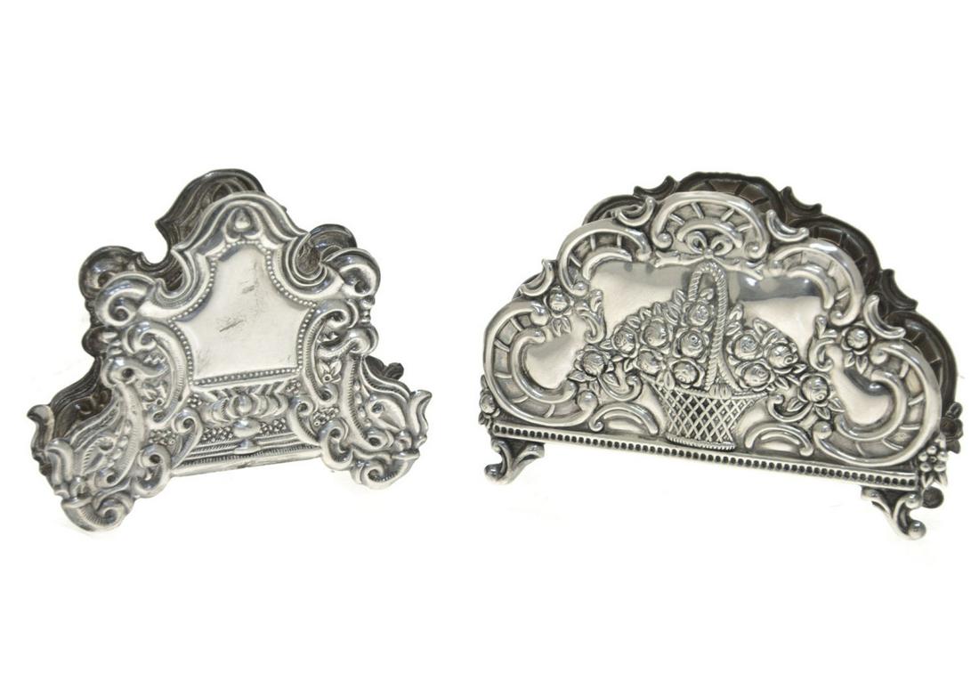 Two Sterling Silver Napkin Holders. (1 of 2)